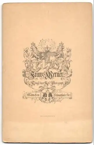 Fotografie Franz Werner, München, Schwanthaler Str. 1, königliches Wappen mit Löwen, Münchner Kindl