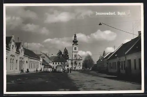 AK Jennersdorf / Burgenland, Blick zur Kirche