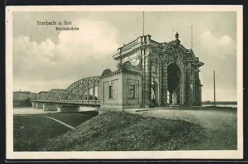 AK Simbach / Inn, Reichsbrücke