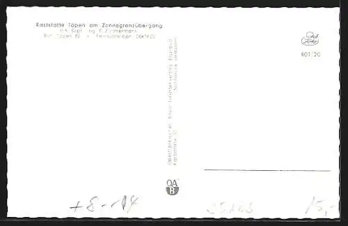 AK Töpen, Raststätte, Grenzübergang, Zollabfertigung in der DDR