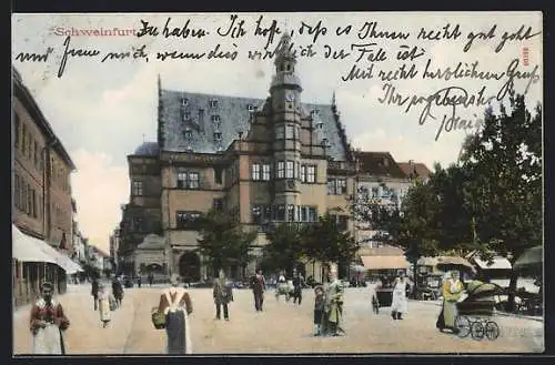 AK Schweinfurt, Ortspartie mit Rathaus