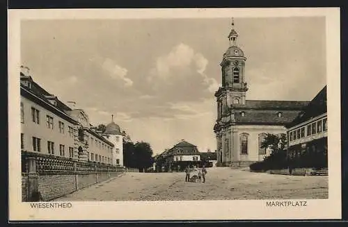 AK Wiesentheid, Marktplatz mit Kirche und Schloss