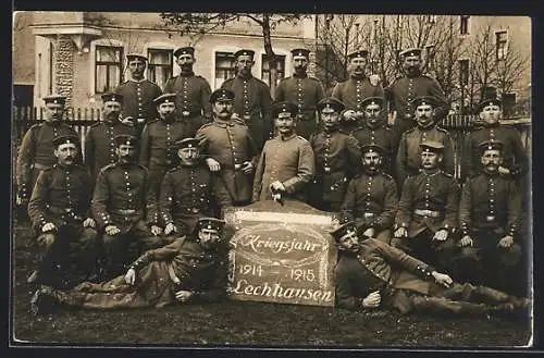 AK Lechhausen, Soldaten im Kriegsjahr 1914 /1915, Gruppenbild
