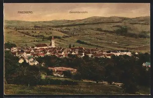 AK Friedberg, Gesamtansicht von einem Berg aus