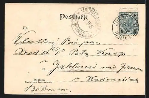 AK Grundlsee, Junger Mann am Flurkreuz