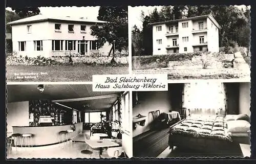 AK Bad Gleichenberg, Haus Salzburg-Viktoria in vier Ansichten