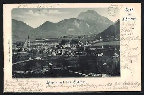 AK Admont, Ortsansicht mit dem Buchstein