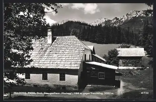 AK Tragöss-Pichl, Alpengasthaus Hiaslegg gegen Trenchtling