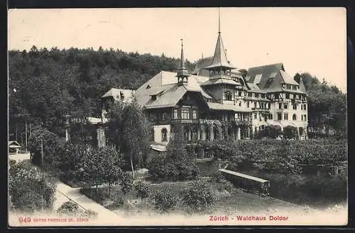 AK Zürich, Waldhaus Dolder und Bergbahn