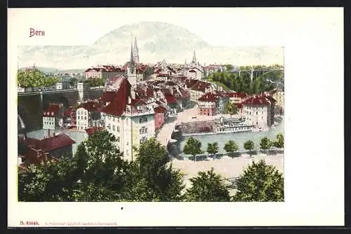 AK Bern, Stadtansicht aus der Vogelschau