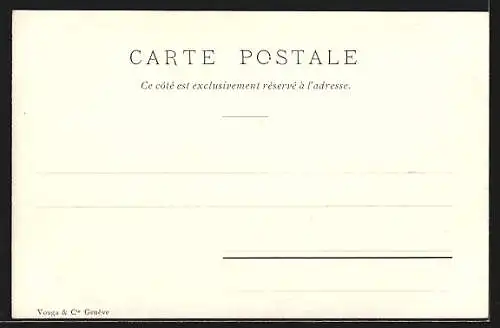 Künstler-AK Montreux, Teilansicht im Winter