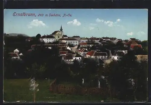 AK Ernstbrunn, Ortsansicht mit Kirche