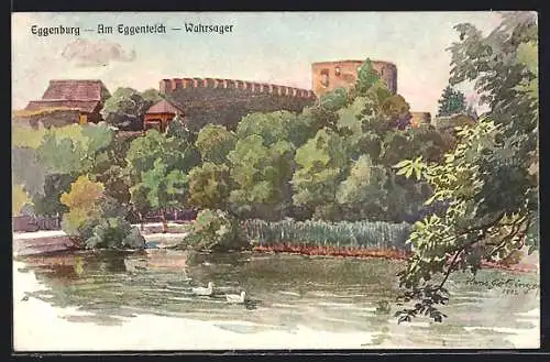 Künstler-AK Eggenburg, Wahrsager am Eggenteich