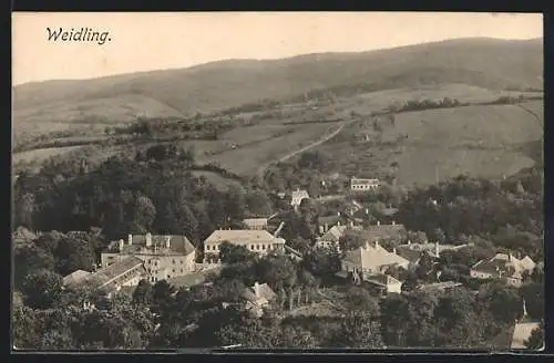 AK Weidling, Ortsansicht aus der Vogelschau