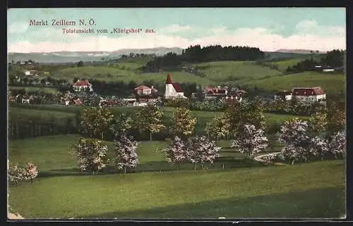 AK Markt Zeillern, Totalansicht vom Königshof aus