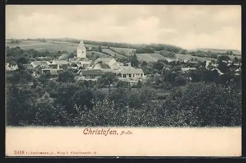 AK Christofen, Teilansicht mit Kirche