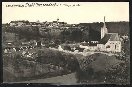 AK Drosendorf, Ortstotale mit der Kirche