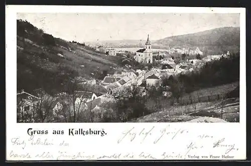 AK Kalksburg, Ortsansicht von einem Berg aus