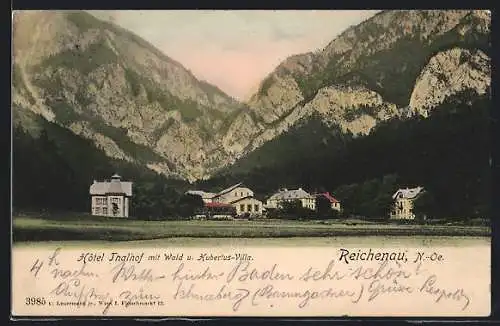 AK Reichenau, Hotel Thalhof mit Wald und Hubertus-Villa
