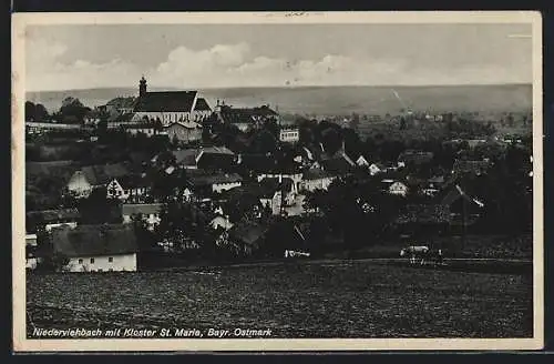 AK Niederviehbach / Bayr. Ostmark, Teilansicht mit Kloster St. Maria