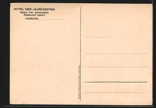 Künstler-AK Hamburg-Neustadt, Hotel Vier Jahreszeiten und Restaurant Haerlin