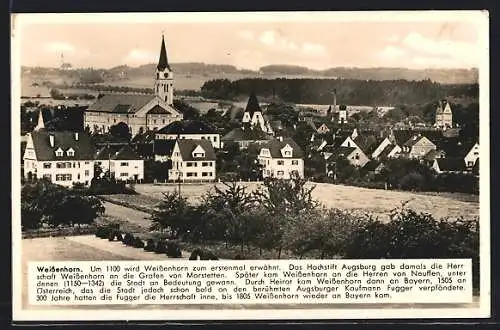 AK Weissenhorn, Ortsansicht mit Kirche