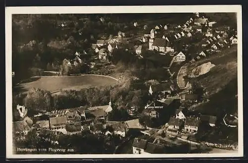 AK Herrlingen, Ortsansicht vom Flugzeug aus