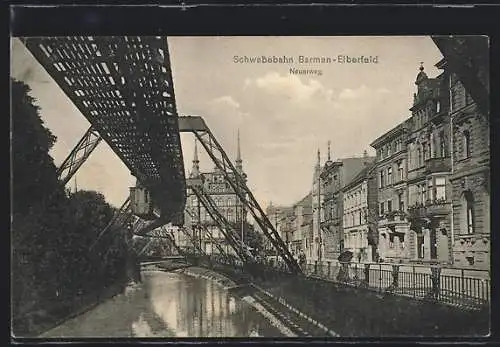 AK Barmen-Elberfeld, Schwebebahn am Neuerweg