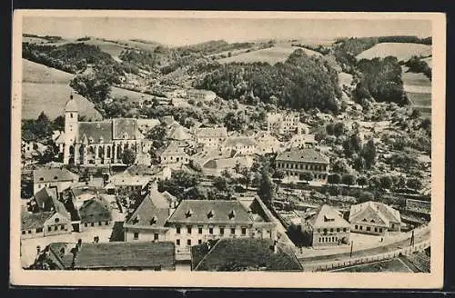 AK Kirchschlag in der Buckligen Welt, Ortsansicht von einem Berg aus