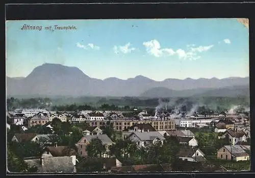 AK Attnang, Ortsansicht mit Traunstein