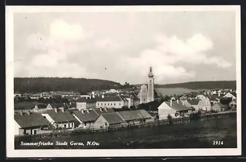 AK Geras, Ortsansicht von einem Berg aus