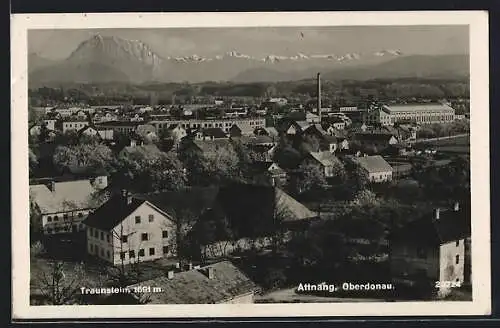 AK Attnang, Gesamtansicht mit Traunstein