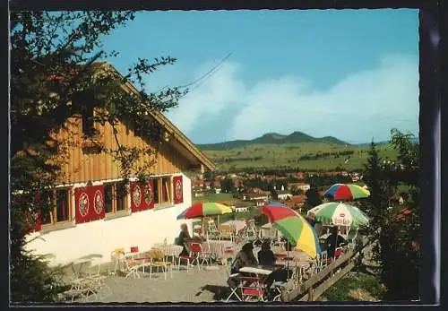 AK Pfronten /Allgäu, Blick vom Bergcafè Milchhäusl nach Pfronten