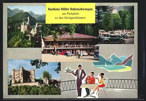 AK Hohenschwangau, Rasthaus Müller am Parkplatz zu den Königsschlössern