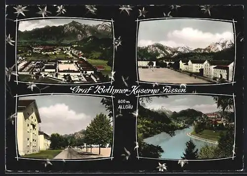 AK Füssen /Allgäu, Vier Ansichten von der Graf Bothmer-Kaserne