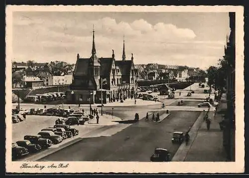 AK Flensburg, Am Zob aus der Vogelschau