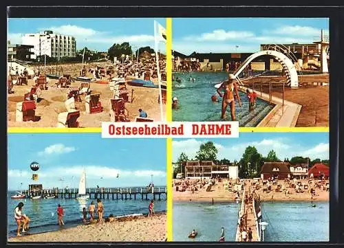 AK Dahme /Ostsee, Vier Ansichten vom Ostseeheilbad