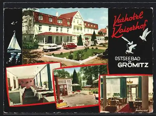 AK Grömitz /Ostsee, Kurhotel Kaiserhof-Veranda, Terrasse und Restaurant