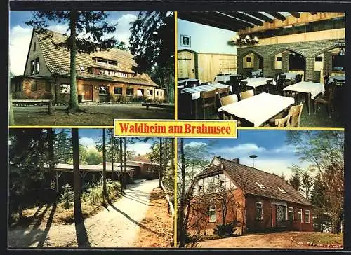 AK Waldheim am Brahmsee, Evangelisches Jugendheim in vier Ansichten