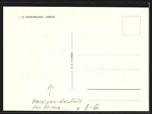 AK Lübeck, Marzipan-Geschäft der Firma I. G. Niederegger