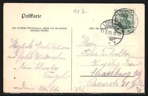 AK Lörrach, Parkpartie am Hebelplatz