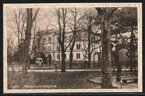 AK Lörrach, Blick auf Volksschule im Hebelpark