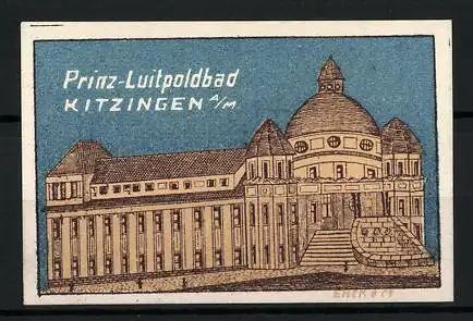 Reklamemarke Kitzingen a. M., Prinz Luitpold Bad