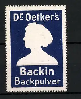 Reklamemarke Dr. Oetker's Backin Backpulver, Frauensilhouette