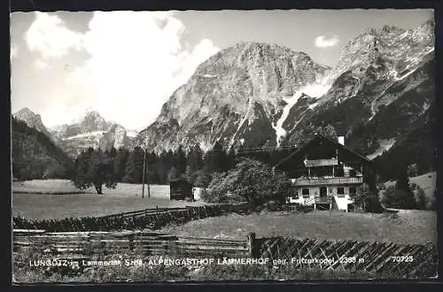 AK Lungötz i. Lammertal, Alpengasthof Lämmerhof mit Fritzerkogel