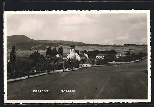 AK Thallern, Blick über Felder auf die Ortschaft