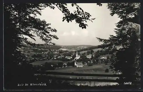 AK Sulz im Wienerwald, Totale vom Berg aus gesehen