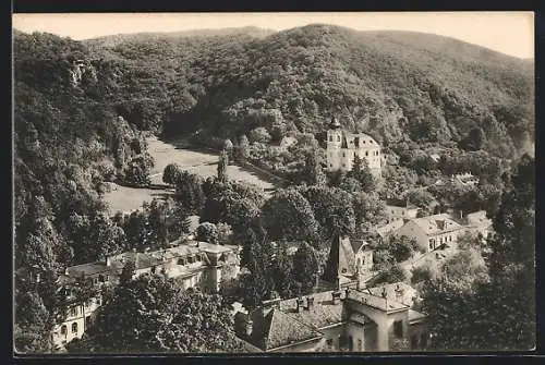 AK Kaltenleutgeben, Blick über den Ort auf den Gaisberg