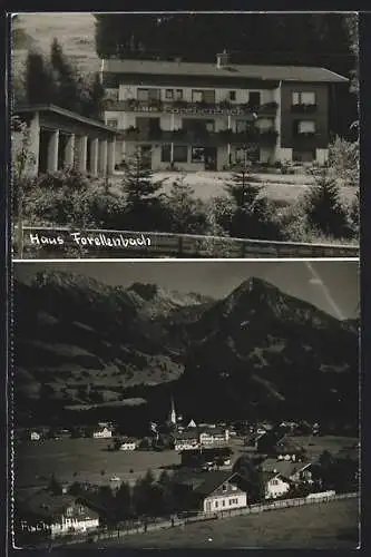 AK Fischen / Allgäu, Pension Haus Forellenbach, Ortspanorama