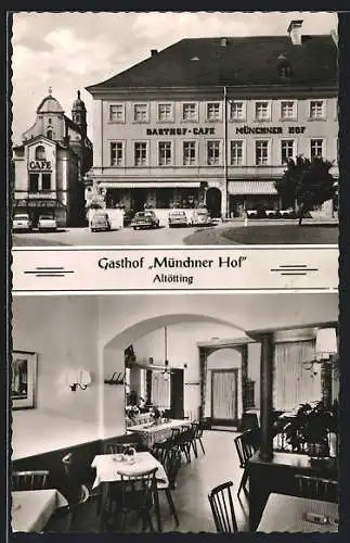 AK Altötting, Gasthof Münchner Hof, Innenansicht Gastraum